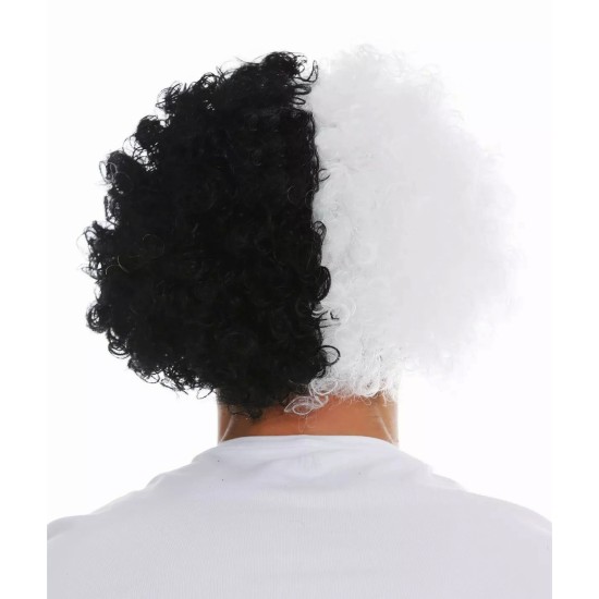 Siyah Beyaz Kıvırcık Afro Bonus Peruk Taraftar Bonus Saç Siyah Beyaz Kıvırcık Afro Bonus Peruk Taraftar Bonus Saç