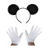 Siyaickey Mouse Tacı ve Beyaz Eldiven Seti