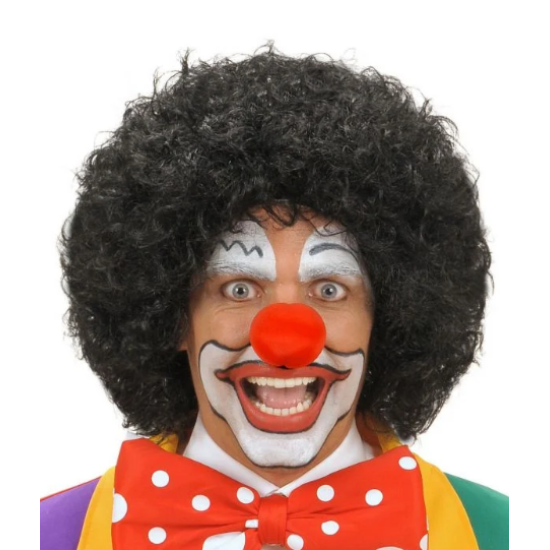 Siyah Renk Kıvırcık Afro Bonus Peruk Saç ve Kırmızı Sünger B Seti Siyah Renk Kıvırcık Afro Bonus Peruk Saç ve Kırmızı Sünger B Seti