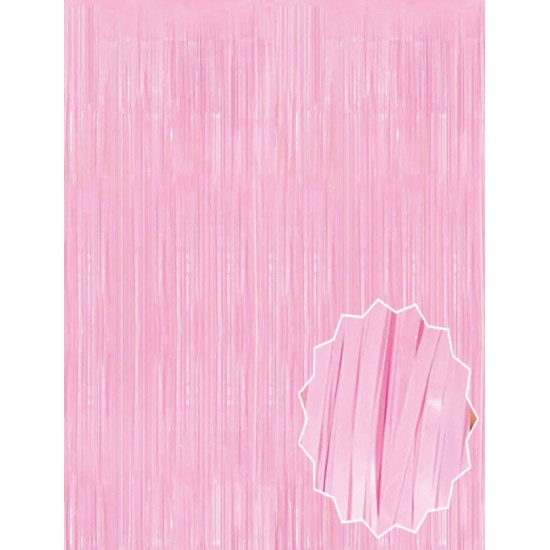 Soft Pembe Püsküllü Kapı Perdesi - Parti, Baby Shower, Cinsiyet Partisi 1x2 m Soft Pembe Püsküllü Kapı Perdesi - Parti, Baby Shower, Cinsiyet Partisi 1x2 m