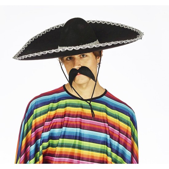 Sombrero Meksika Şapkası Mariachi Gümüş Şeritli Yetişkin Boy Sombrero Meksika Şapkası Mariachi Gümüş Şeritli Yetişkin Boy