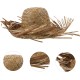 Tropikal Parti Naturel Hasır Hawaii Şapkası 13x36 cm Tropikal Parti Naturel Hasır Hawaii Şapkası 13x36 cm