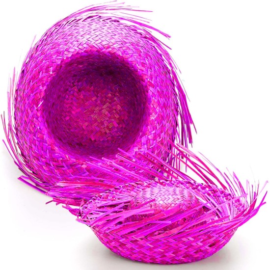 Tropikal Parti Pembe Fuşya Hasır Hawaii Şapkası 13x36 cm Tropikal Parti Pembe Fuşya Hasır Hawaii Şapkası 13x36 cm