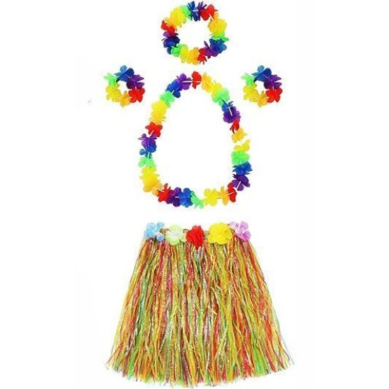 Yetişkin ve Çocuk Uyumlu Luau ha Hawaii Kolye Renkli Etek Taç ve Bileklik Seti Yetişkin ve Çocuk Uyumlu Luau ha Hawaii Kolye Renkli Etek Taç ve Bileklik Seti