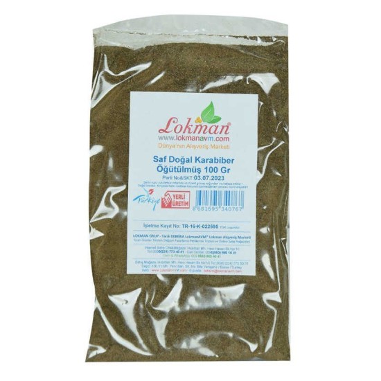 Karabiber Doğal Öğütülmüş Saf 100 Gr Paket Karabiber Doğal Öğütülmüş Saf 100 Gr Paket
