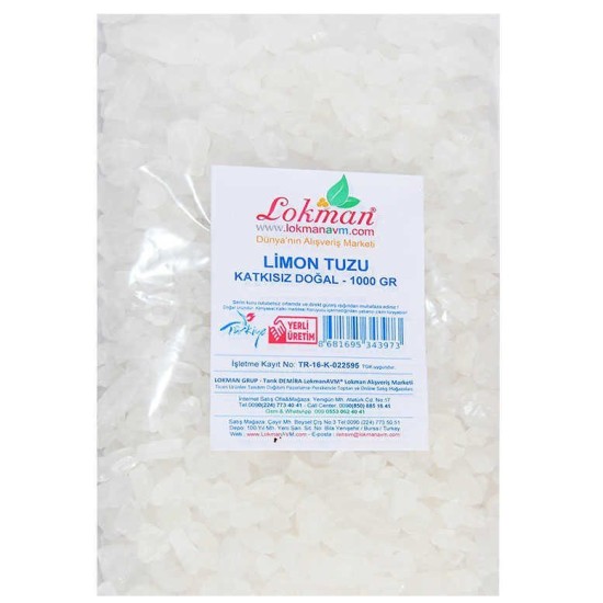 Limon Tuzu Granül Çakıl 1000 Gr Paket Limon Tuzu Granül Çakıl 1000 Gr Paket
