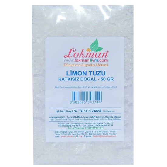 Limon Tuzu Granül Çakıl 50 Gr Paket Limon Tuzu Granül Çakıl 50 Gr Paket