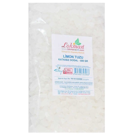 Limon Tuzu Granül Çakıl 500 Gr Paket Limon Tuzu Granül Çakıl 500 Gr Paket