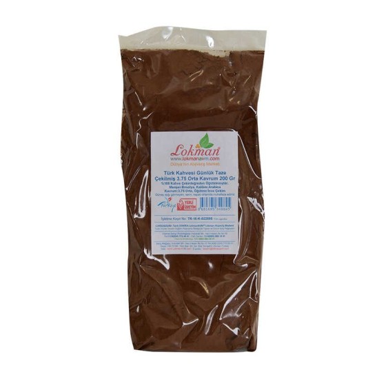 Türk Kahvesi Günlük Taze Çekilmiş 3.75 Orta Kavrum 200 Gr Paket Türk Kahvesi Günlük Taze Çekilmiş 3.75 Orta Kavrum 200 Gr Paket