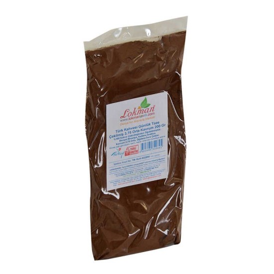 Türk Kahvesi Günlük Taze Çekilmiş 3.75 Orta Kavrum 200 Gr Paket Türk Kahvesi Günlük Taze Çekilmiş 3.75 Orta Kavrum 200 Gr Paket