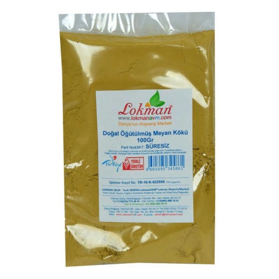 Meyan Kökü Öğütülmüş Doğal 100 Gr Paket Meyan Kökü Öğütülmüş Doğal 100 Gr Paket