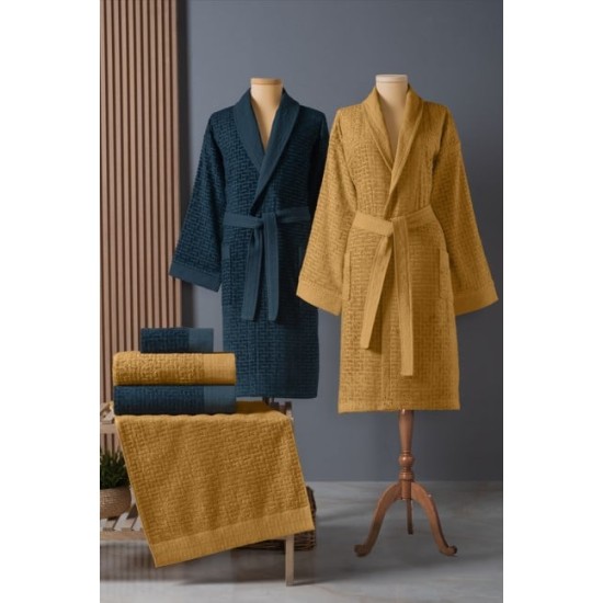 Bambu Bornoz Seti Lisse Moonlit Amber Bambu Bornoz Seti Lisse Moonlit Amber