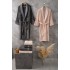 Bambu Bornoz Seti Flame Gris Peach