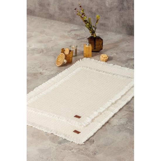Bath Rug Set Krem 2'li 75x125 60x90 Bath Rug Set Krem 2'li 75x125 60x90