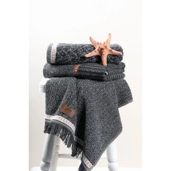3'lü Jakarlı Havlu Seti Denim Antrasit 50x90 8680108067352