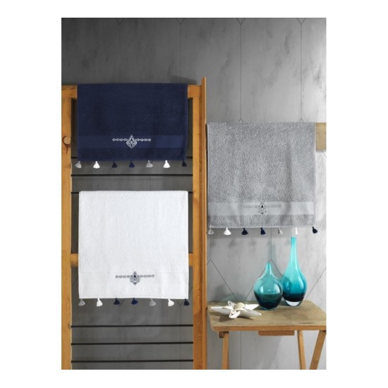Fit V2 50x90 3'lü Havlu Seti Lacivert/Beyaz/Gri Fit V2 50x90 3'lü Havlu Seti Lacivert/Beyaz/Gri