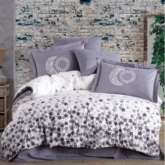 Çift Kişilik Poplin Nev Stars Gri Çift Kişilik Poplin Nev Stars Gri