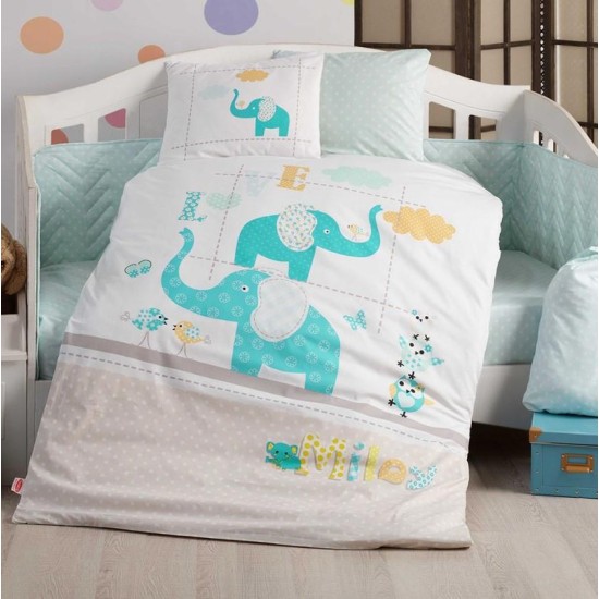 Pretty Turkuaz Poplin Bebek Nev Takımı Pretty Turkuaz Poplin Bebek Nev Takımı