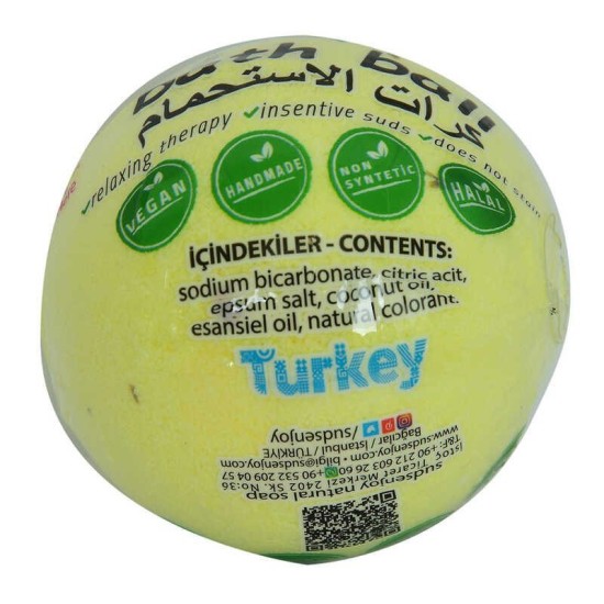 lı El Yapımı Banyo Küvet Topu Sabunu Sarı 90-120 Gr lı El Yapımı Banyo Küvet Topu Sabunu Sarı 90-120 Gr