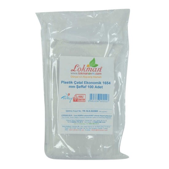 Plastik Çatal Ekonomik 1654 mm Şeffaf 100 Adet 1 Paket Plastik Çatal Ekonomik 1654 mm Şeffaf 100 Adet 1 Paket