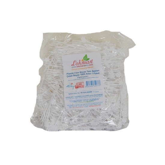Plastik Cips Börek Tatlı Şeytan Çatalı Beyaz 1000 Adet 1 Paket Plastik Cips Börek Tatlı Şeytan Çatalı Beyaz 1000 Adet 1 Paket