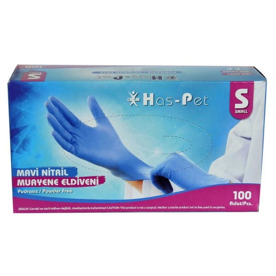 Pudrasız Mavi Nitril Eldiven Küçük Boy (S) 100 Lü Paket Pudrasız Mavi Nitril Eldiven Küçük Boy (S) 100 Lü Paket