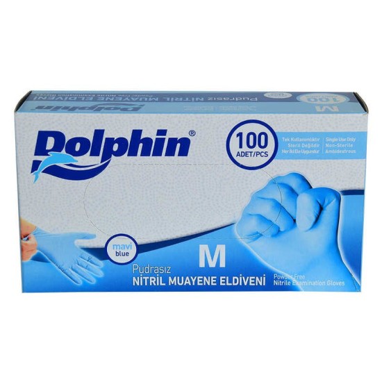 Pudrasız Mavi Nitril Eldiven Orta Boy (M) 100 Lü Paket Pudrasız Mavi Nitril Eldiven Orta Boy (M) 100 Lü Paket
