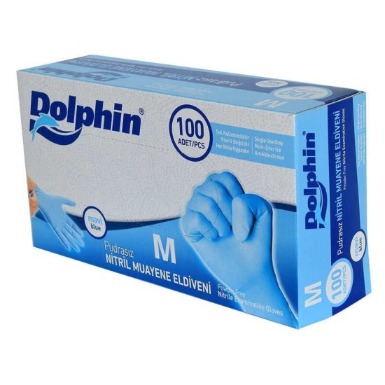 Pudrasız Mavi Nitril Eldiven Orta Boy (M) 100 Lü Paket Pudrasız Mavi Nitril Eldiven Orta Boy (M) 100 Lü Paket