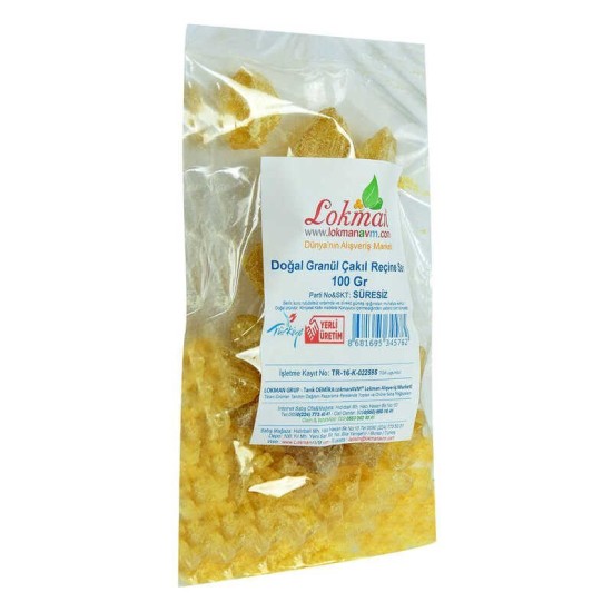 Reçine Doğal Granül Çakıl Sarı 100 Gr Paket Reçine Doğal Granül Çakıl Sarı 100 Gr Paket