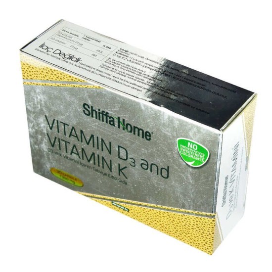 Shiffa Home D3 ve K Vitamini Yumuşak 1300 Mg x 30 Kapsül Shiffa Home D3 ve K Vitamini Yumuşak 1300 Mg x 30 Kapsül