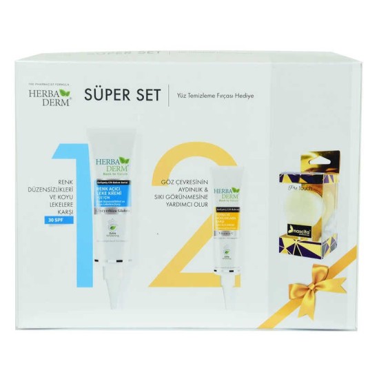 Süper Set Renk Açıcı Kremi 55 ML+Göz Altı Kremi 15 ML + Hediye Yüz Temizleme Fırçası Süper Set Renk Açıcı Kremi 55 ML+Göz Altı Kremi 15 ML + Hediye Yüz Temizleme Fırçası