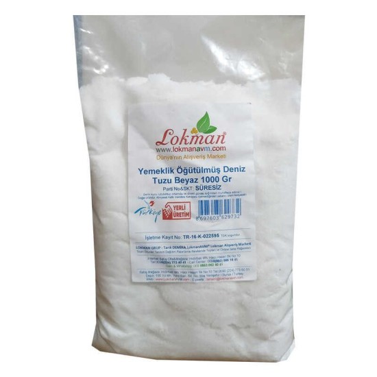 Yemeklik Öğütülmüş Deniz Tuzu Beyaz 1000 Gr Yemeklik Öğütülmüş Deniz Tuzu Beyaz 1000 Gr