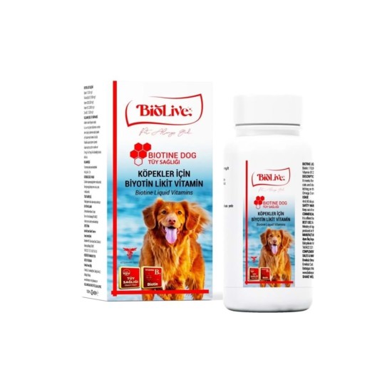 Biolive Biotin Köpekler İçin Tüy Döküm Önleyici Sıvı Vitamin 100ml Biolive Biotin Köpekler İçin Tüy Döküm Önleyici Sıvı Vitamin 100ml