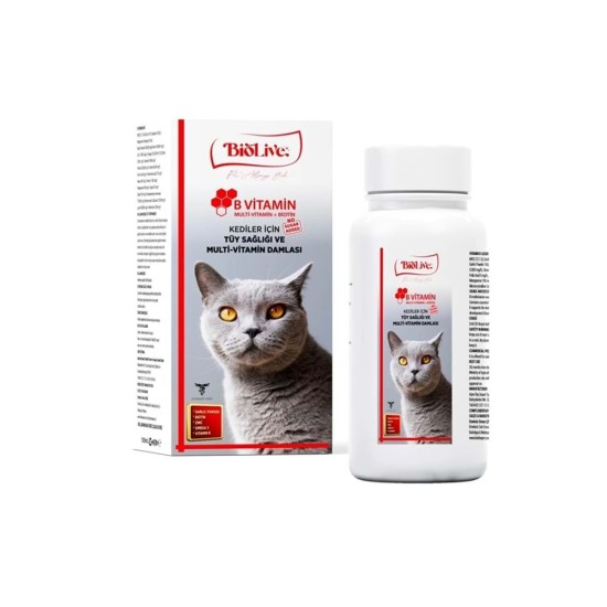 Biolive Kediler İçin B Vitamin+Multivitamin Tüy Sağlığı Likit Vitamin 100ml Biolive Kediler İçin B Vitamin+Multivitamin Tüy Sağlığı Likit Vitamin 100ml