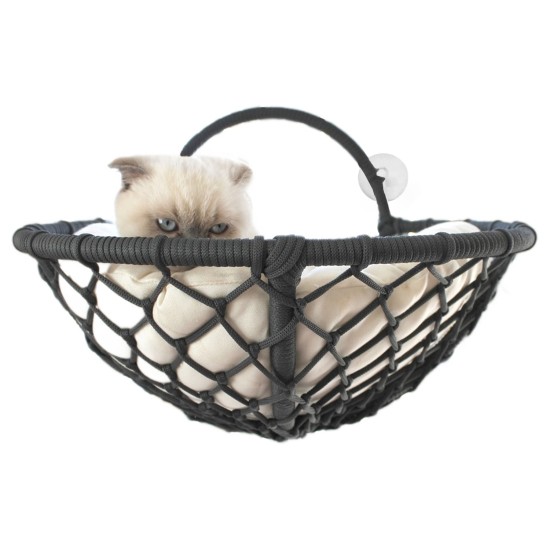 Vantuzlu Oval Kedi Hamağı Kedi Yatağı 17*46 cm Siyah Vantuzlu Oval Kedi Hamağı Kedi Yatağı 17*46 cm Siyah