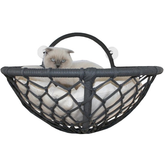 Vantuzlu Oval Kedi Hamağı Kedi Yatağı 17*46 cm Siyah Vantuzlu Oval Kedi Hamağı Kedi Yatağı 17*46 cm Siyah