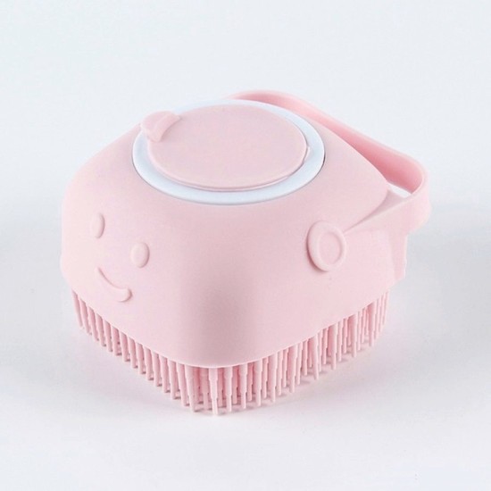 Şampuan Hazneli Kedi Köpek Silikon Duş Fırçası 11 cm Pembe Şampuan Hazneli Kedi Köpek Silikon Duş Fırçası 11 cm Pembe