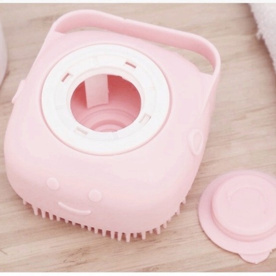 Şampuan Hazneli Kedi Köpek Silikon Duş Fırçası 11 cm Pembe Şampuan Hazneli Kedi Köpek Silikon Duş Fırçası 11 cm Pembe