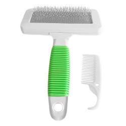 Temizleme Aparatlı Kedi Köpek Tarağı 12 cm-15 cm Large Yeşil