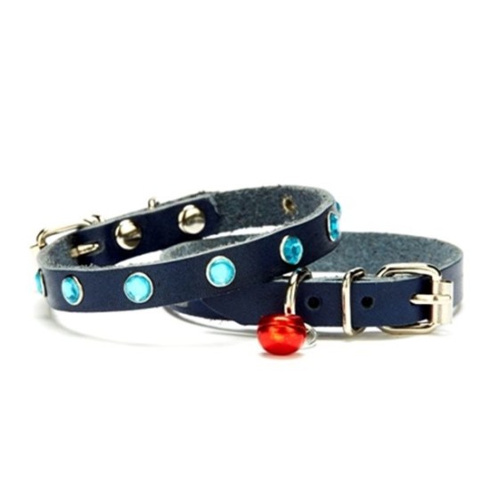 Taşlı Kedi ve Yavru Köpek Tasması 1*23 cm Mavi Medium Taşlı Kedi ve Yavru Köpek Tasması 1*23 cm Mavi Medium