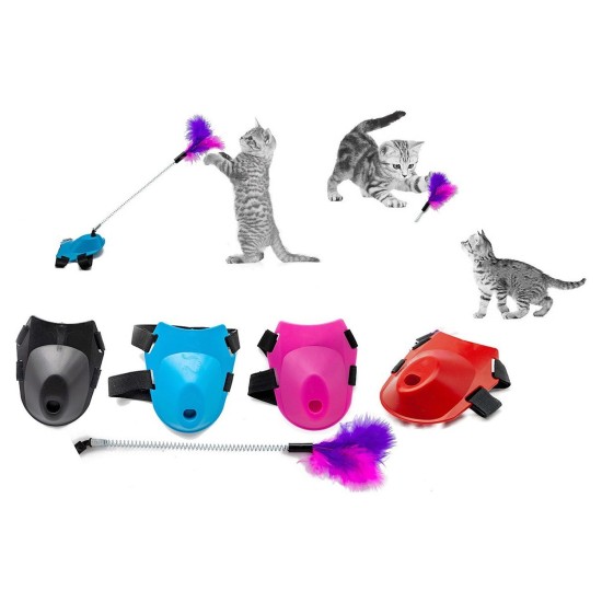 Tüylü Yaylı Kedi Ayak Oltası Kedi Oyuncağı 9 cm-35 cm Pembe Tüylü Yaylı Kedi Ayak Oltası Kedi Oyuncağı 9 cm-35 cm Pembe