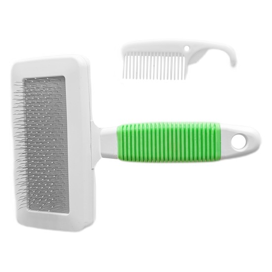 Temizleme Aparatlı Kedi Köpek Tarağı 12 cm-15 cm Large Yeşil Temizleme Aparatlı Kedi Köpek Tarağı 12 cm-15 cm Large Yeşil