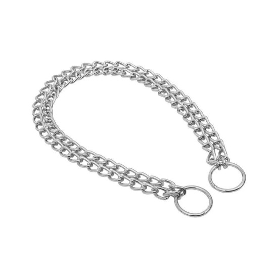 Eğitim Serisi Çift Sıra Boğma Zincirli Köpek Boyun Tasması - 2,5x35-45cm Chrome Eğitim Serisi Çift Sıra Boğma Zincirli Köpek Boyun Tasması - 2,5x35-45cm Chrome