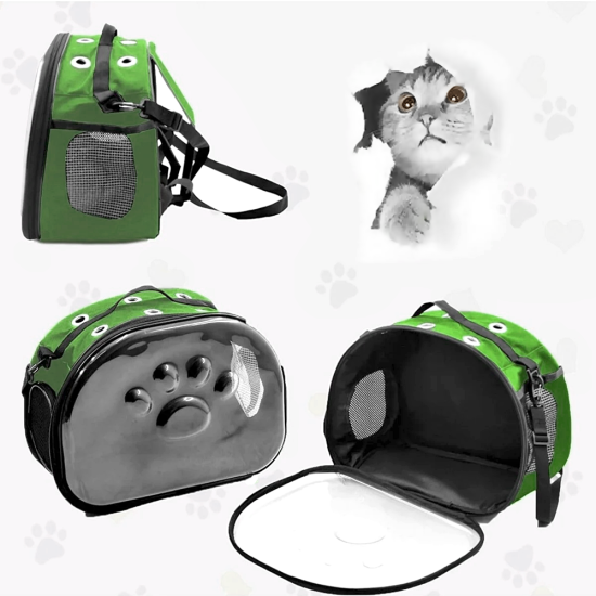 Patili Şeffaf Kedi Taşıma Sırt Çantası Yeşil 20 x 34 x 42 cm Patili Şeffaf Kedi Taşıma Sırt Çantası Yeşil 20 x 34 x 42 cm