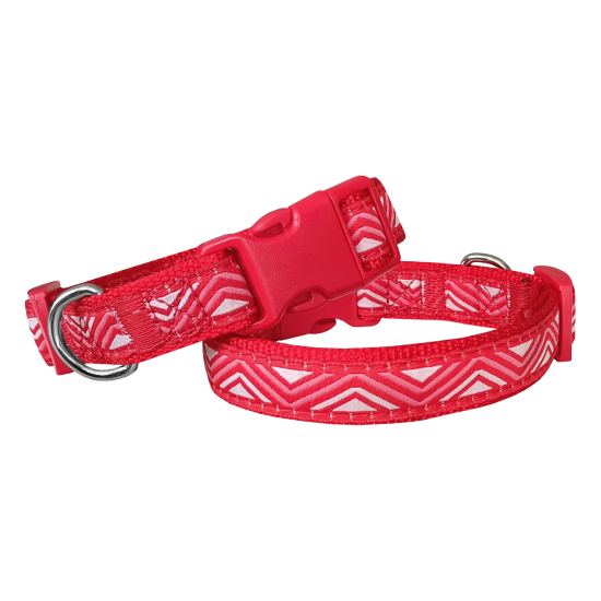 Dalga Desenli Dokuma Köpek Boyun Tasması 2 cm x 31-47 cm Kırmızı Dalga Desenli Dokuma Köpek Boyun Tasması 2 cm x 31-47 cm Kırmızı