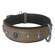 Deri Doğal Taşlı Köpek Boyun Tasması 28-33 cm X-Small Taba Deri Doğal Taşlı Köpek Boyun Tasması 28-33 cm X-Small Taba