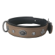 Deri Doğal Taşlı Köpek Boyun Tasması 28-33 cm X-Small Taba Deri Doğal Taşlı Köpek Boyun Tasması 28-33 cm X-Small Taba
