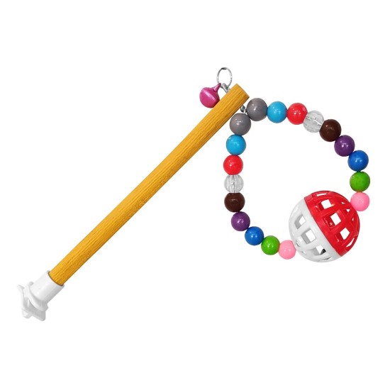 Renkli Boncuklu Ve Tünekli Muhabbet Kuş Salıncağı 9.5-16 cm Renkli Boncuklu Ve Tünekli Muhabbet Kuş Salıncağı 9.5-16 cm