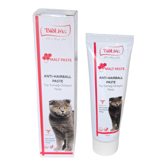 Biolive AntiHairBall Kediler İçin Tüy Yumağı Önleyici Paste 100gr Biolive AntiHairBall Kediler İçin Tüy Yumağı Önleyici Paste 100gr