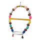 Renkli Boncuklu Oval Hlı Papağan Salıncağı 15 cm-23 cm Renkli Boncuklu Oval Hlı Papağan Salıncağı 15 cm-23 cm